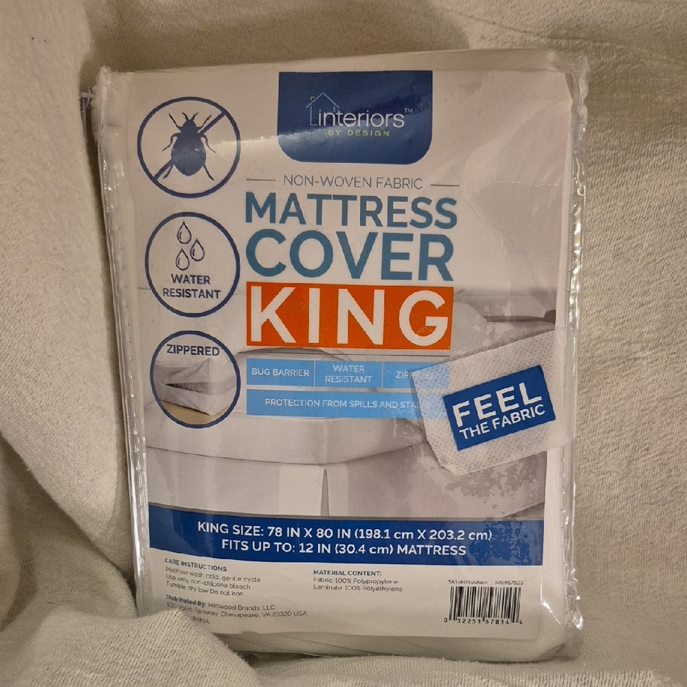 Interiors by Design Water-Resistant White Mattress Cover - King - Picture 1 of 1